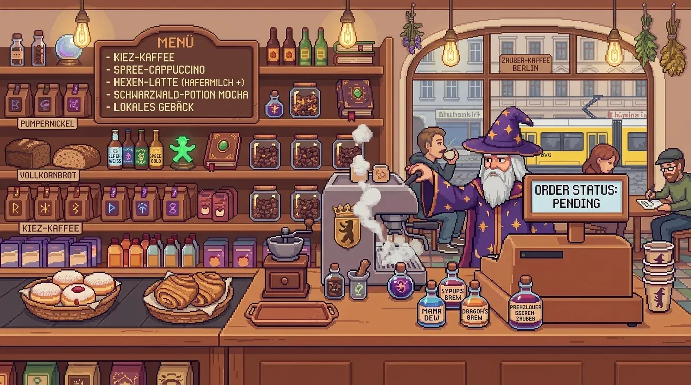 Zauber-Kaffee, the wizard's coffee shop