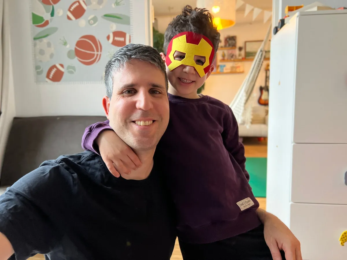 The dad and the six-year-old who designed the game